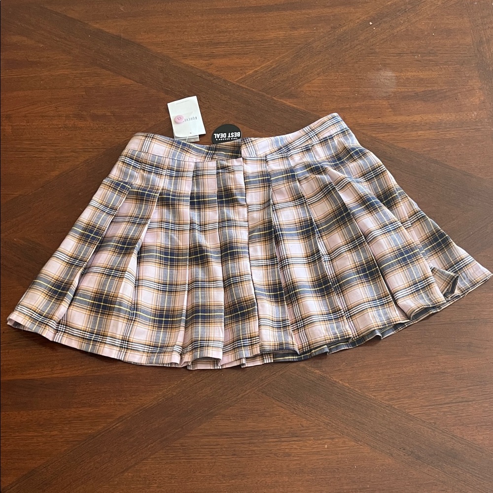 Forever 21 Plaid Mini Skirt - Pink and Black